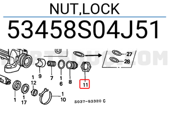 Honda 53458S04J51 NUT,LOCK