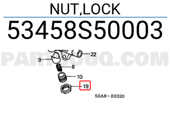 Honda 53458S50003 NUT,LOCK