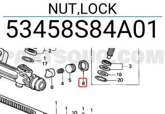 Honda 53458S84A01 NUT,LOCK