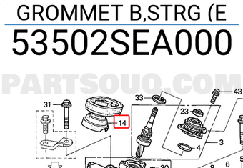 Honda 53502SEA000 GROMMET B,STRG (E