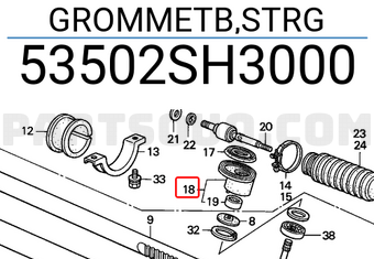 Honda 53502SH3000 GROMMETB,STRG