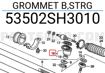 Honda 53502SH3010 GROMMET B,STRG