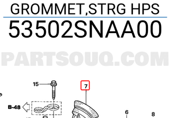 Honda 53502SNAA00 GROMMET,STRG HPS