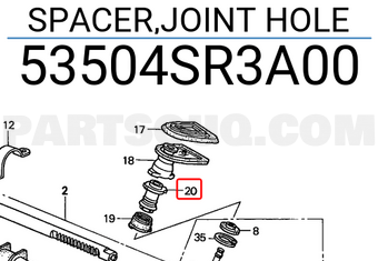 Honda 53504SR3A00 SPACER,JOINT HOLE