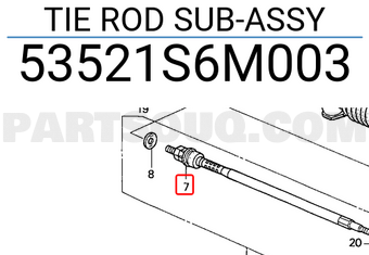 Honda 53521S6M003 TIE ROD SUB-ASSY