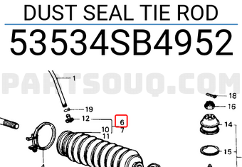 Honda 53534SB4952 DUST SEAL TIE ROD