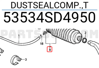 Honda 53534SD4950 DUSTSEALCOMP.,T
