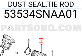 Honda 53534SNAA01 DUST SEAL,TIE ROD