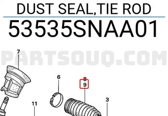 Honda 53535SNAA01 DUST SEAL,TIE ROD