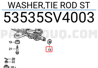Honda 53535SV4003 WASHER,TIE ROD ST