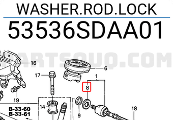 Honda 53536SDAA01 WASHER.ROD.LOCK