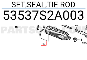 Honda 53537S2A003 SET,SEAL,TIE ROD