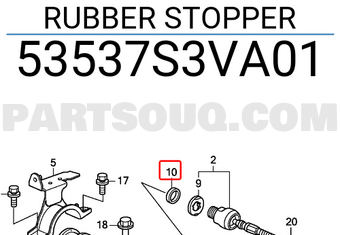 Honda 53537S3VA01 RUBBER STOPPER