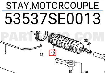 Honda 53537SE0013 STAY,MOTORCOUPLE