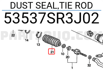 Honda 53537SR3J02 DUST SEAL,TIE ROD