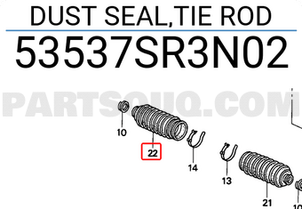 Honda 53537SR3N02 DUST SEAL,TIE ROD