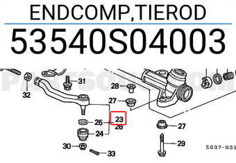 Honda 53540S04003 ENDCOMP,TIEROD