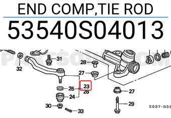 Honda 53540S04013 END COMP,TIE ROD