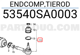 Honda 53540SA0003 ENDCOMP,TIEROD