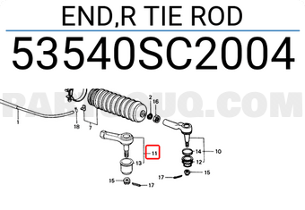 Honda 53540SC2004 END,R TIE ROD