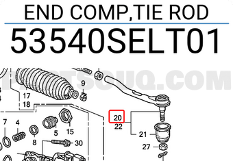Honda 53540SELT01 END COMP,TIE ROD