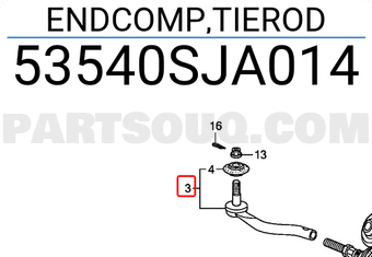 Honda 53540SJA014 ENDCOMP,TIEROD