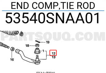 Honda 53540SNAA01 END COMP,TIE ROD
