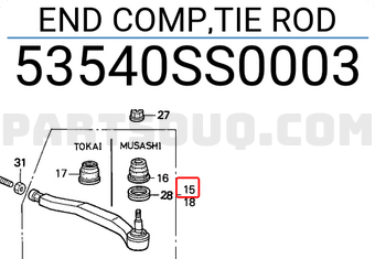 Honda 53540SS0003 END COMP,TIE ROD