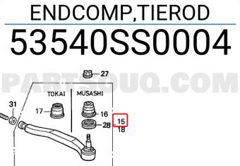 Honda 53540SS0004 ENDCOMP,TIEROD