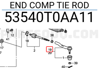 Honda 53540T0AA11 END COMP TIE ROD