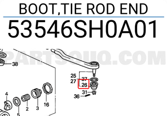 Honda 53546SH0A01 BOOT,TIE ROD END