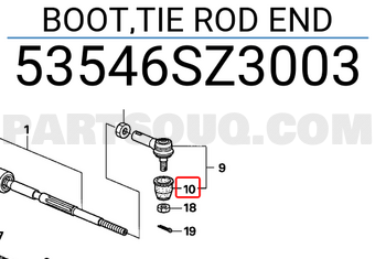 Honda 53546SZ3003 BOOT,TIE ROD END