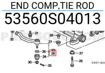 Honda 53560S04013 END COMP,TIE ROD