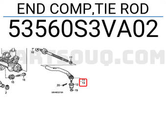Honda 53560S3VA02 END COMP,TIE ROD