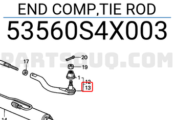 Honda 53560S4X003 END COMP,TIE ROD
