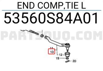 Honda 53560S84A01 END COMP,TIE L