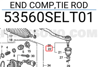 Honda 53560SELT01 END COMP,TIE ROD