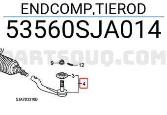 Honda 53560SJA014 ENDCOMP,TIEROD