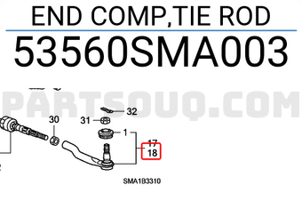 Honda 53560SMA003 END COMP,TIE ROD