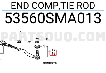 Honda 53560SMA013 END COMP,TIE ROD