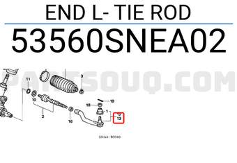 Honda 53560SNEA02 END L- TIE ROD