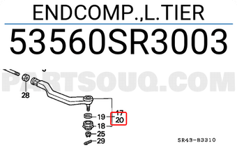 Honda 53560SR3003 ENDCOMP.,L.TIER