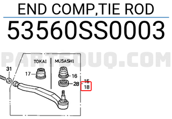 Honda 53560SS0003 END COMP,TIE ROD