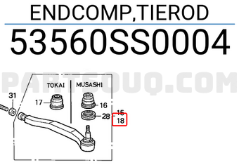 Honda 53560SS0004 ENDCOMP,TIEROD