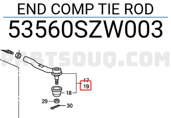 Honda 53560SZW003 END COMP TIE ROD