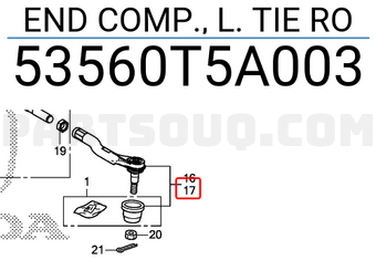 Honda 53560T5A003 END COMP., L. TIE RO