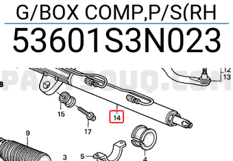 Honda 53601S3N023 G/BOX COMP,P/S(RH