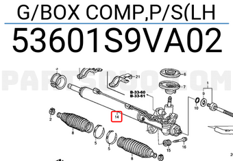 Honda 53601S9VA02 G/BOX COMP,P/S(LH