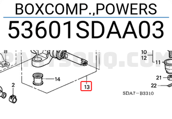 Honda 53601SDAA03 BOXCOMP.,POWERS