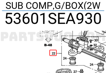 Honda 53601SEA930 SUB COMP,G/BOX(2W